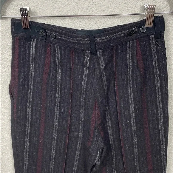 NWT Ann Demeulemeester Wool Linen Blend Trouser Pants Slim Stripe Sz 36